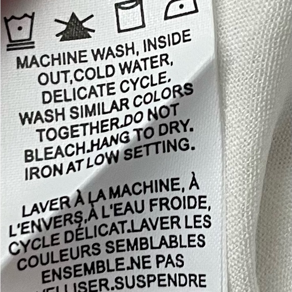 RW&CO White Tie Front Blouse Puff Sleeve Lightweight Small - Picture 8 of 8